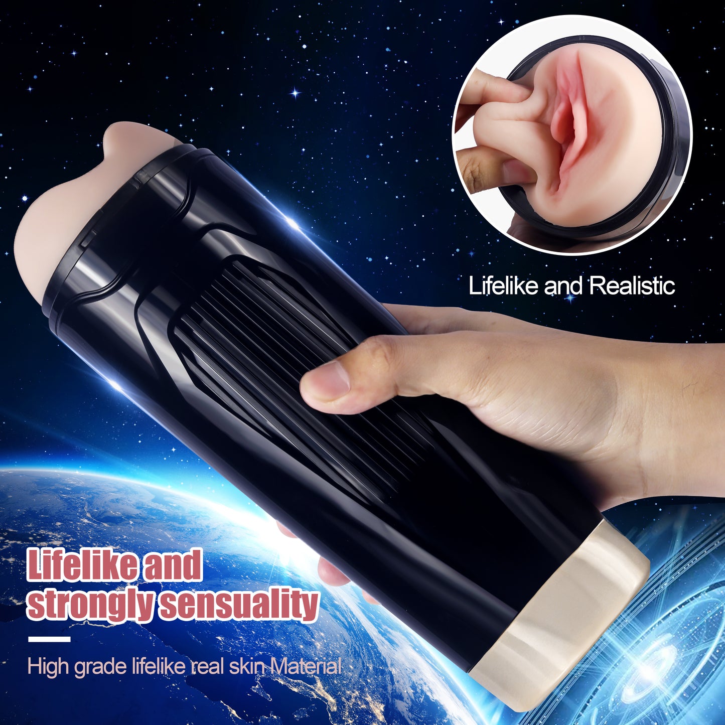 Ram-Male Masturbator Squirtlove Realistic Pocket Pussy Vagina Lifelike Penis Pump Vacuum Pump Penis Trainer Male Sex Toy for Men Soft and Fleshy Texture, Penis Stimulation, Male Blowjob Stroker Adult toy Rechargeable Penis Vibrator