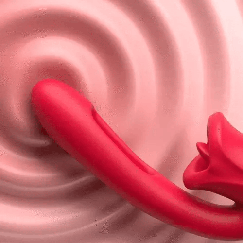 Mouth-Shaped Biting & Flapping Sucking G-Spot Vibrator Dildo