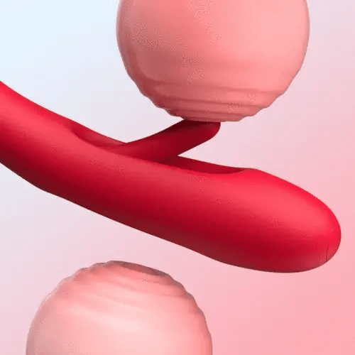 Mouth-Shaped Biting & Flapping Sucking G-Spot Vibrator Dildo