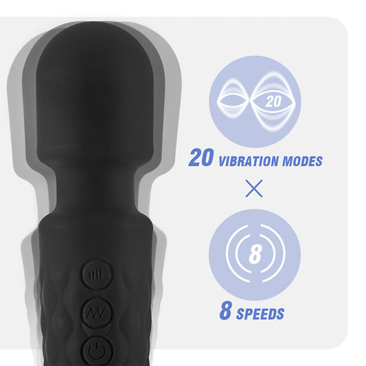AcmeJoy 8 Speeds 20 Frequencies Vibrating AV Clitoral G-Spot Massager