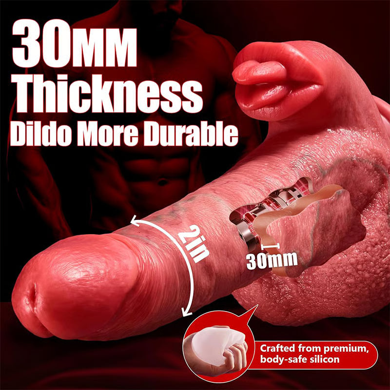 Licking Pro Dual-Tongue Upgrade Dildo Lifelike Thrusting Heating Vibrator Suction Cup Dildo