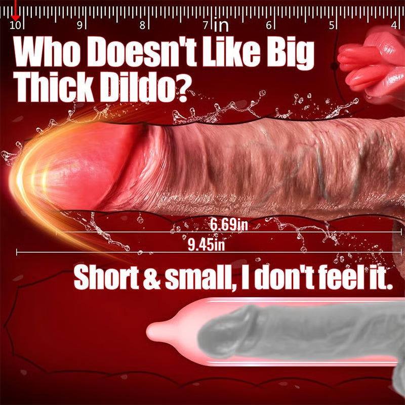 Licking Pro Dual-Tongue Upgrade Dildo Lifelike Thrusting Heating Vibrator Suction Cup Dildo