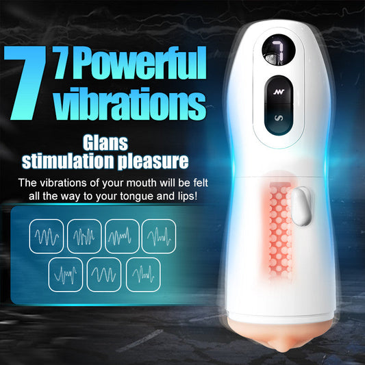 7-Mode Vibrating Automatic Male Stroker with Realistic Lip Entrance & Textured Tunnel