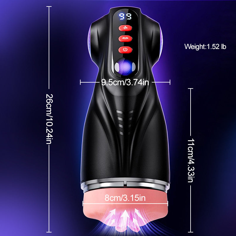 Daphne - 3 Sleeves Pocket Pussy Penis Pump with 9 Sucking & 9 Vibrating App Controlled AI Male Stroker