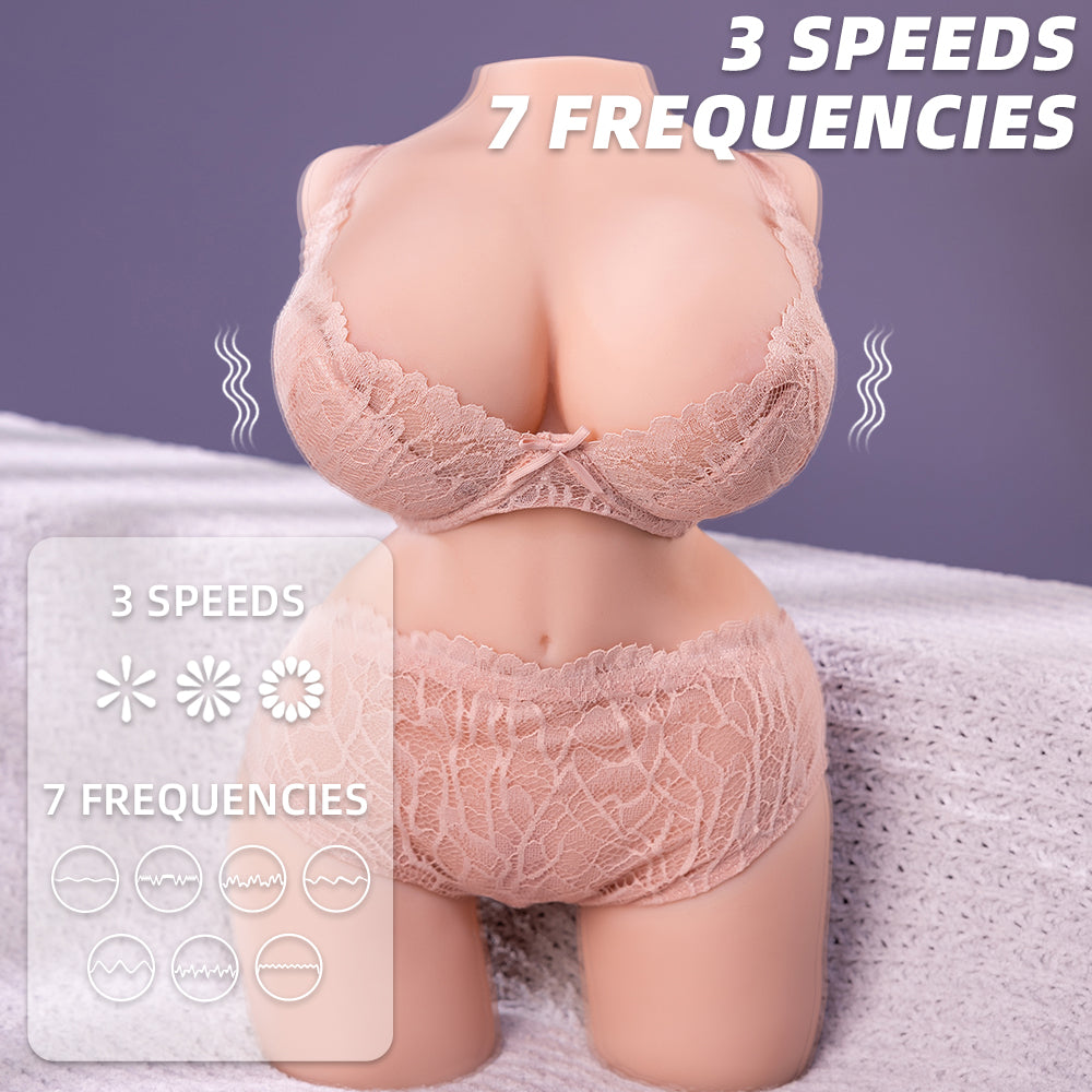 Jessica- Realistic Vibrating Sex Doll, 3 in 1 with 2 Channels