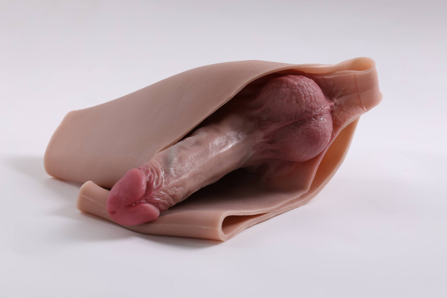 BaronA-Realistic Strap On Dildo, 2 in 1 with Asshole Opening & Insertable 6.5" Solid Dick(flesh)