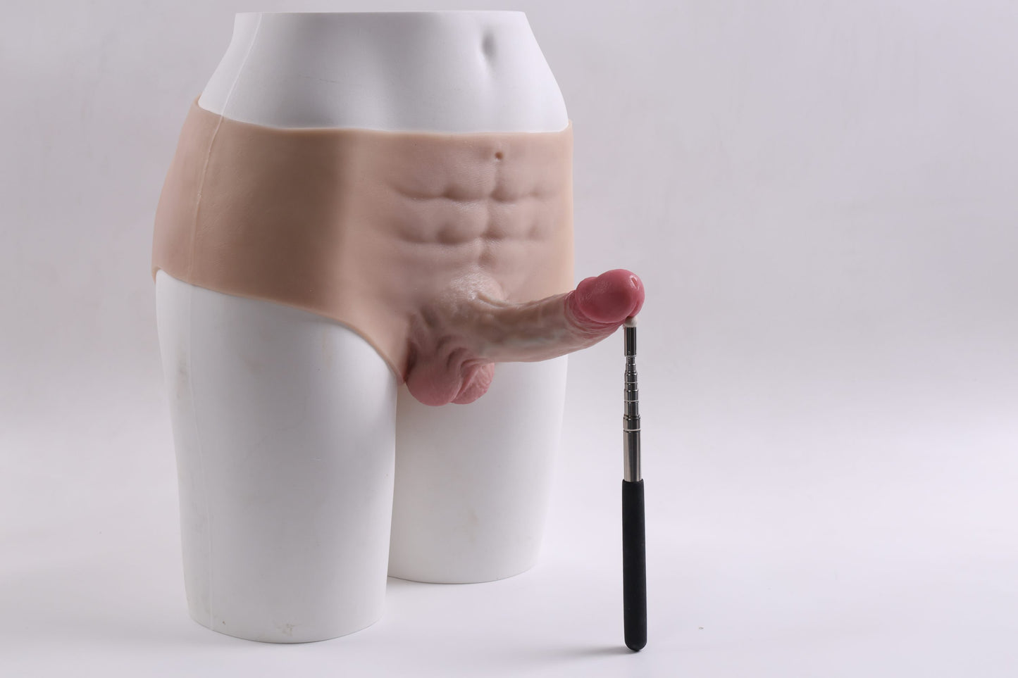 BaronA-Realistic Strap On Dildo, 2 in 1 with Asshole Opening & Insertable 6.5" Solid Dick(Ivory)