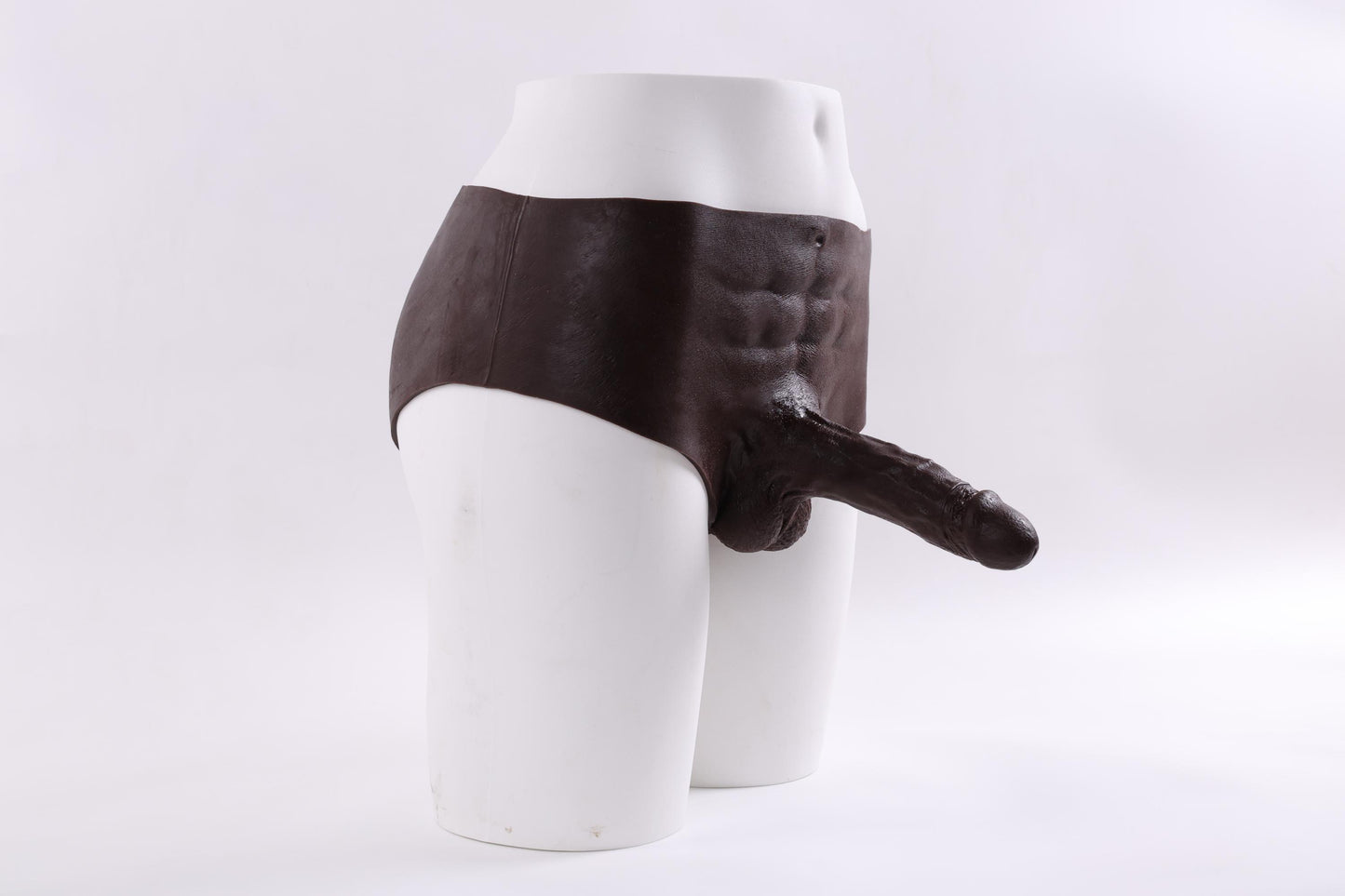 BaronA-Realistic Strap On Dildo, 2 in 1 with Asshole Opening & Insertable 6.5" Solid Dick(Coffee)