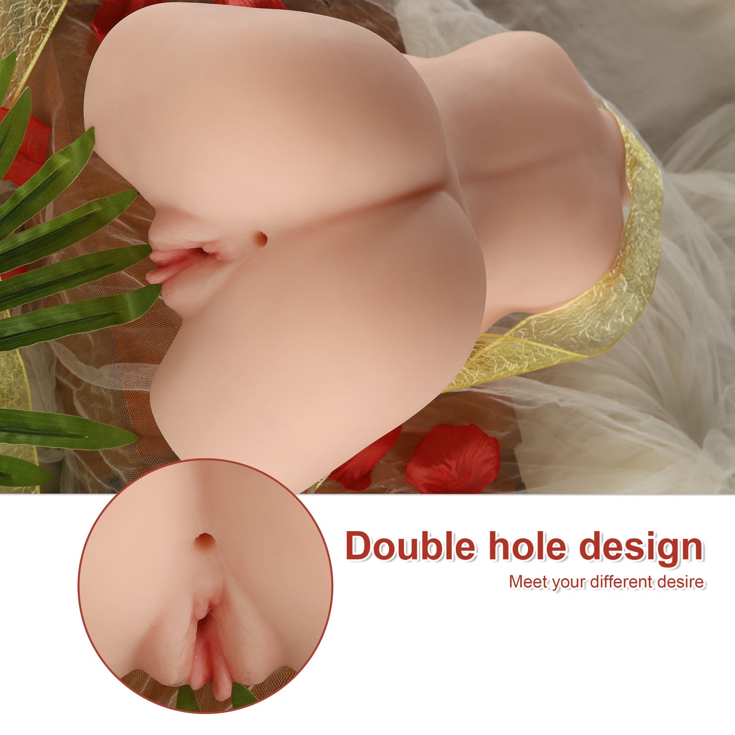 May -Mini Sex Doll with Soft Boobs, Lifelike Vagina & Anal, 3 in 1 Doll Torso