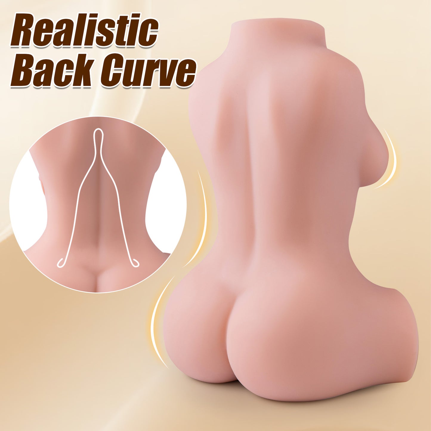 Luciana-Vibrating Sex Doll with Soft Boobs, Butt, Lifelike Vagina & Anal, 4 in 1 Doll Torso