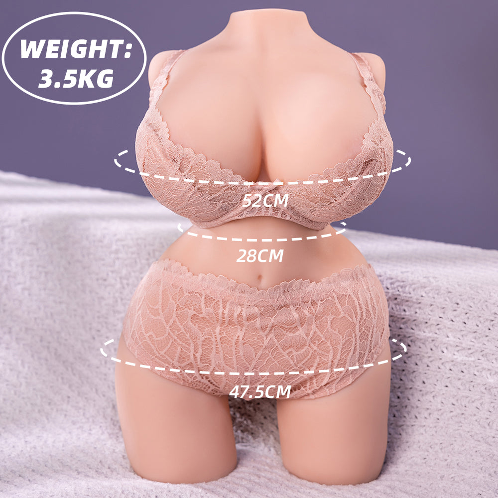 Jessica- Realistic Vibrating Sex Doll, 3 in 1 with 2 Channels