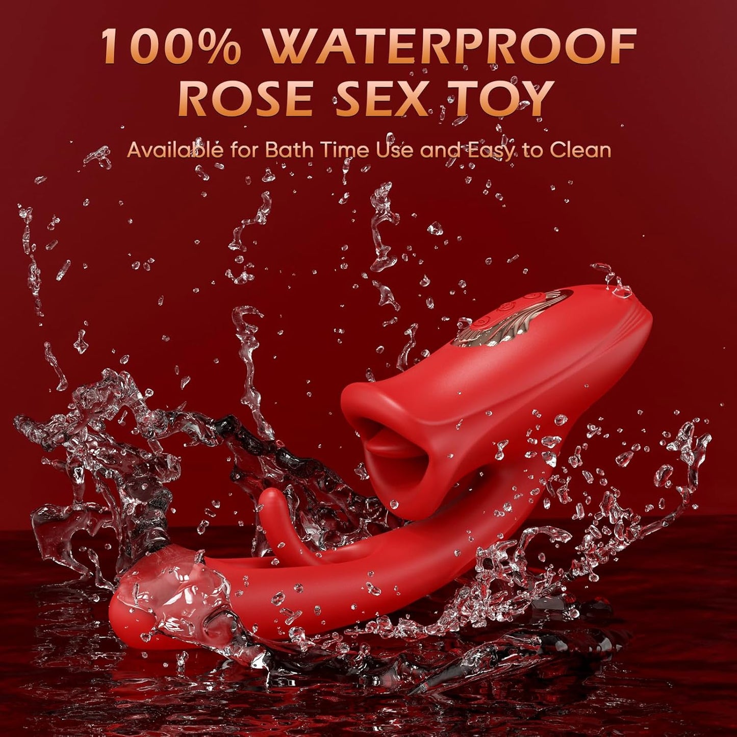 Mouth-Shaped Biting & Flapping Sucking G-Spot Vibrator Dildo
