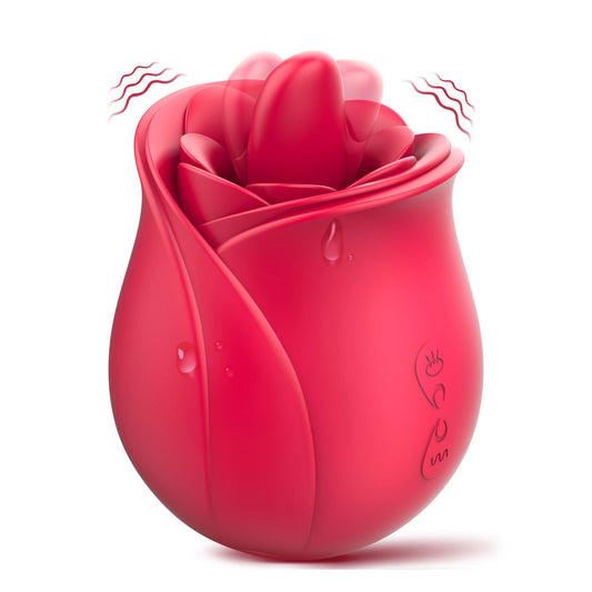 Rose Vibrator with Tongue Licking Patterns