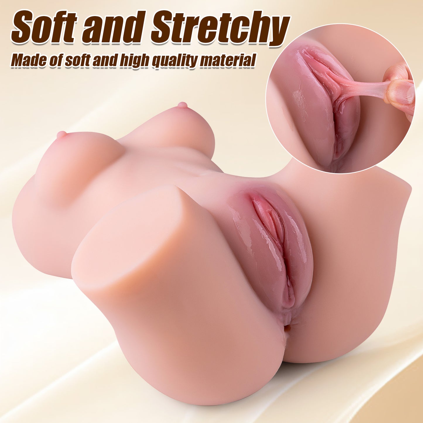 Luciana-Vibrating Sex Doll with Soft Boobs, Butt, Lifelike Vagina & Anal, 4 in 1 Doll Torso