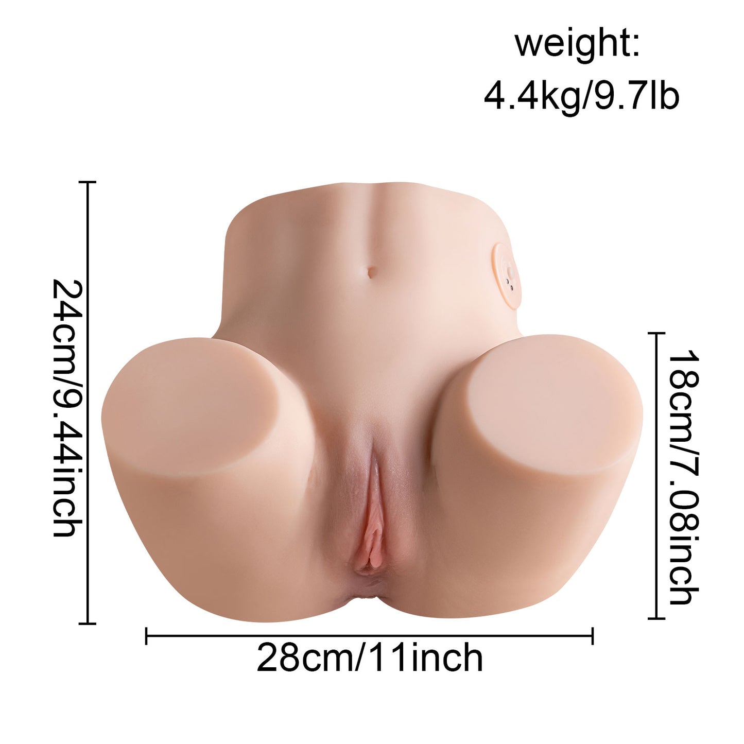 Rose-Life-sized Vibrating Sex Doll Torso with Realistic Butt & Vagina, 2 in 1 Love Doll Torso