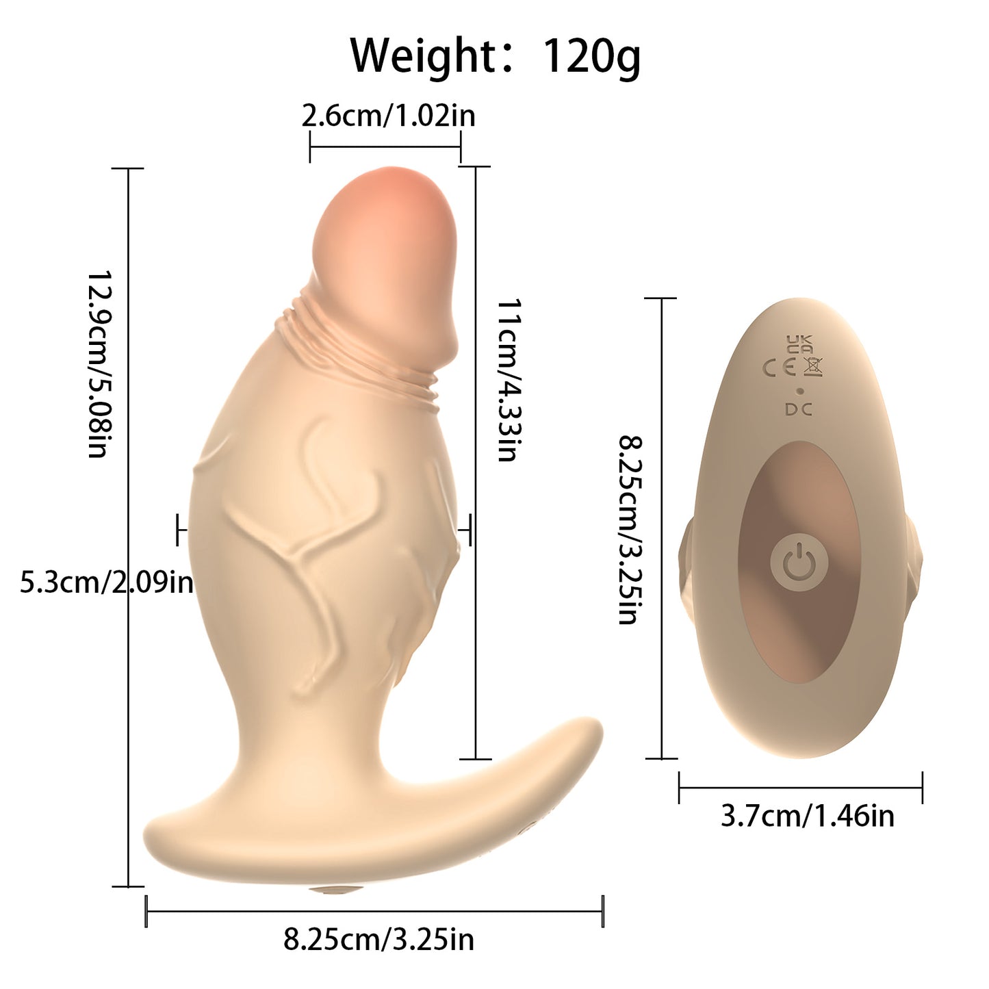 Levis - APP & Remote Control 360° Rotating Vibrating Butt Plug Anal Dildo for Men Women