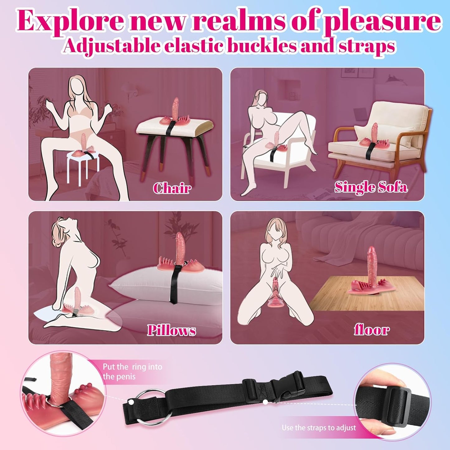 6.69 IN Women Sex Toy Riding Grinding Thrusting Dildo, APP Remote Control 6 in 1 Thrusting & Vibrating & Heating, Sit and Ride Strap on Dildo with Suction Cup