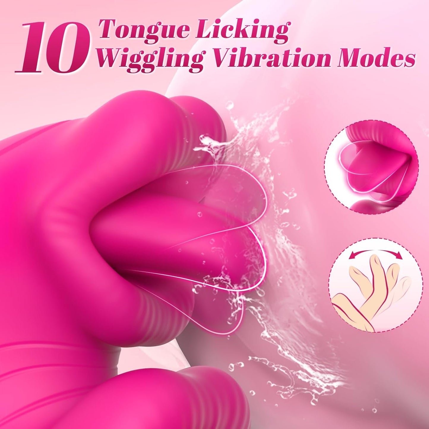 Rosered 3 in 1 Vibrator, G Spot Tongue Licking & Vibrating Massager