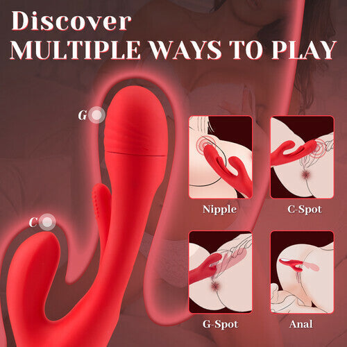 Ripple - 3 in 1 G-spot 7 Tongue-like Hollow Tapping Rabbit Vibrator