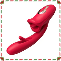 Mouth-Shaped Biting & Flapping Sucking G-Spot Dildo Vibrator