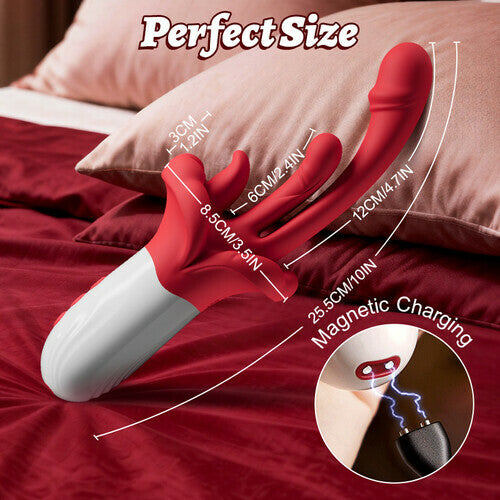 Tindra - New Upgraded 4 In 1 Tongue Licking & Swings & Heating G-spot Vibrator For Women