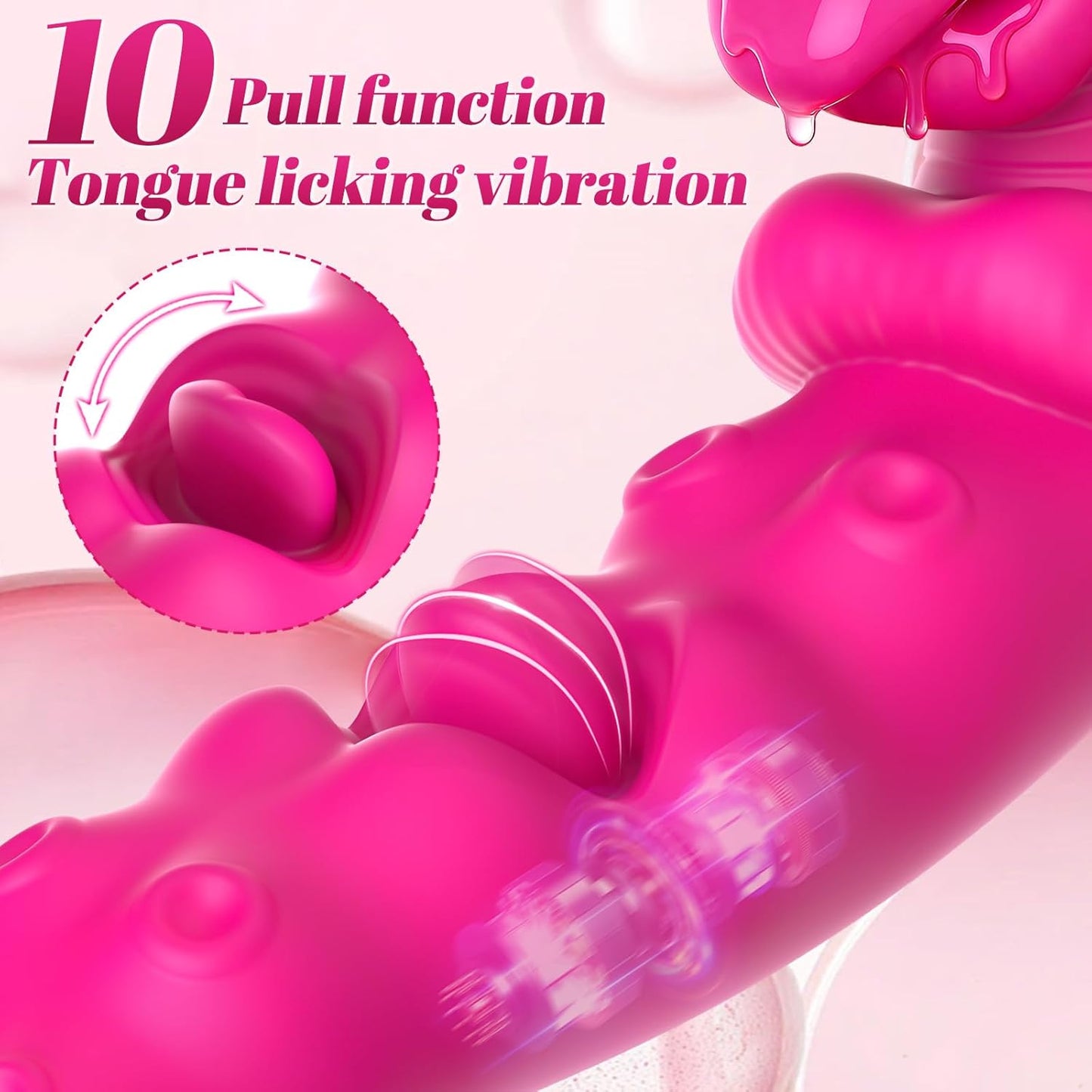 Rosered 3 in 1 Vibrator, G Spot Tongue Licking & Vibrating Massager