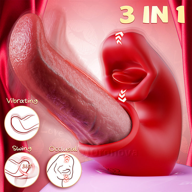 Newly Upgraded Medusa's Kiss G Spot Vibrator, Tongue Teasing Vibrator, 10 Modes with Biting &Licking &Swinging &Vibrating