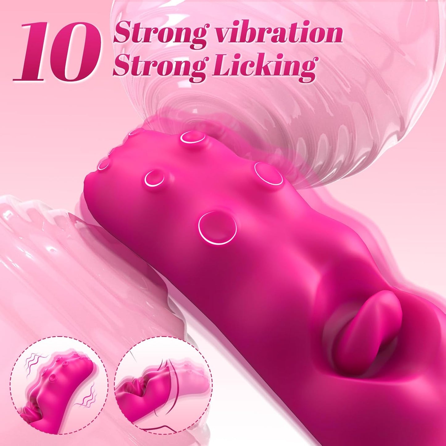 Rosered 3 in 1 Vibrator, G Spot Tongue Licking & Vibrating Massager