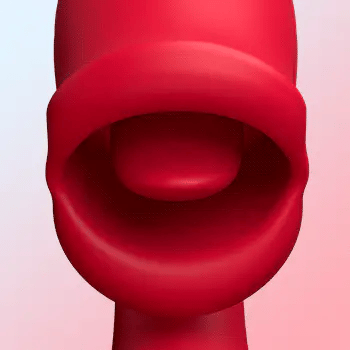 Mouth-Shaped Biting & Flapping Sucking G-Spot Vibrator Dildo