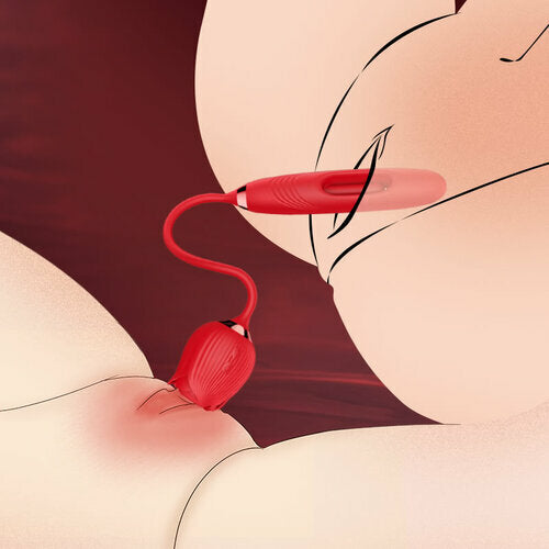 Rosalie Suction Rose Clit Stimulator with Tapping G-Spot Vibrator