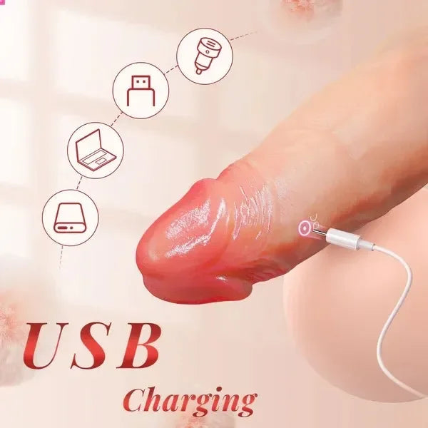 7.9 IN Penis Extender Sleeve with Cock Ring, App Remote Controlled 9 Mode Vibrating, Thrusting & Heating Sex Toy