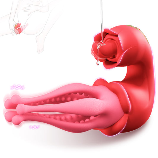 G Spot Vibrator 3 in 1 Thrusting Vibrator Nipple Clitoral Stimulator 7 Licking & Anal Vibrating Stimulator Dildo Pleasure Tool for Women Couples Games