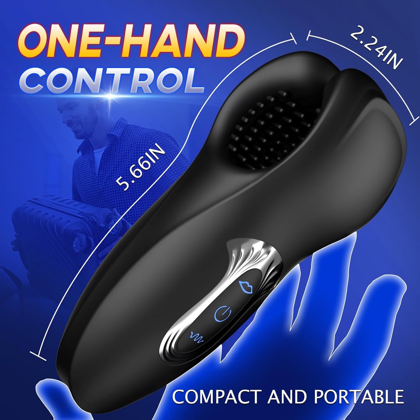Male Masturbator Penis Training Vibrator for Men - Penis Stimulation Mens Vibrating Toy with 10 Bite Modes, Glans Trainer Stimulator Cock Massager Male Stroker Sex Toys for Adult