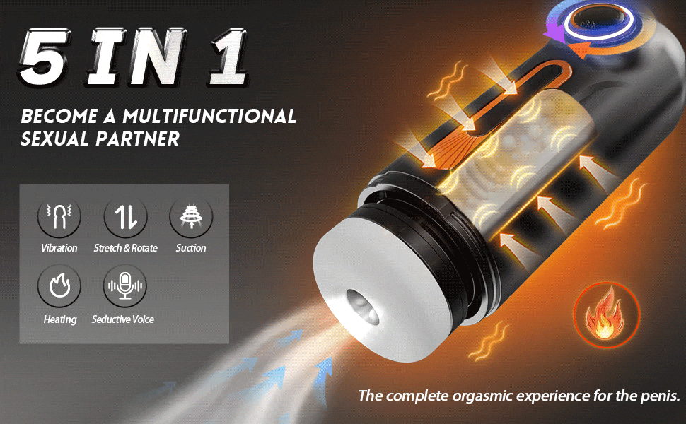 Alien - 6 IN 1 10 Vibrating & Thrusting with 4 Sucking Automatic Knob Adjusting Male Masturbator