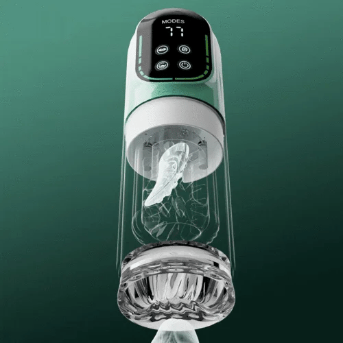 Penis Pump S002- Rechargetable Male Masturbator Stroker with 7 Sucking Thrusting Rotating & 7 Licking Modes