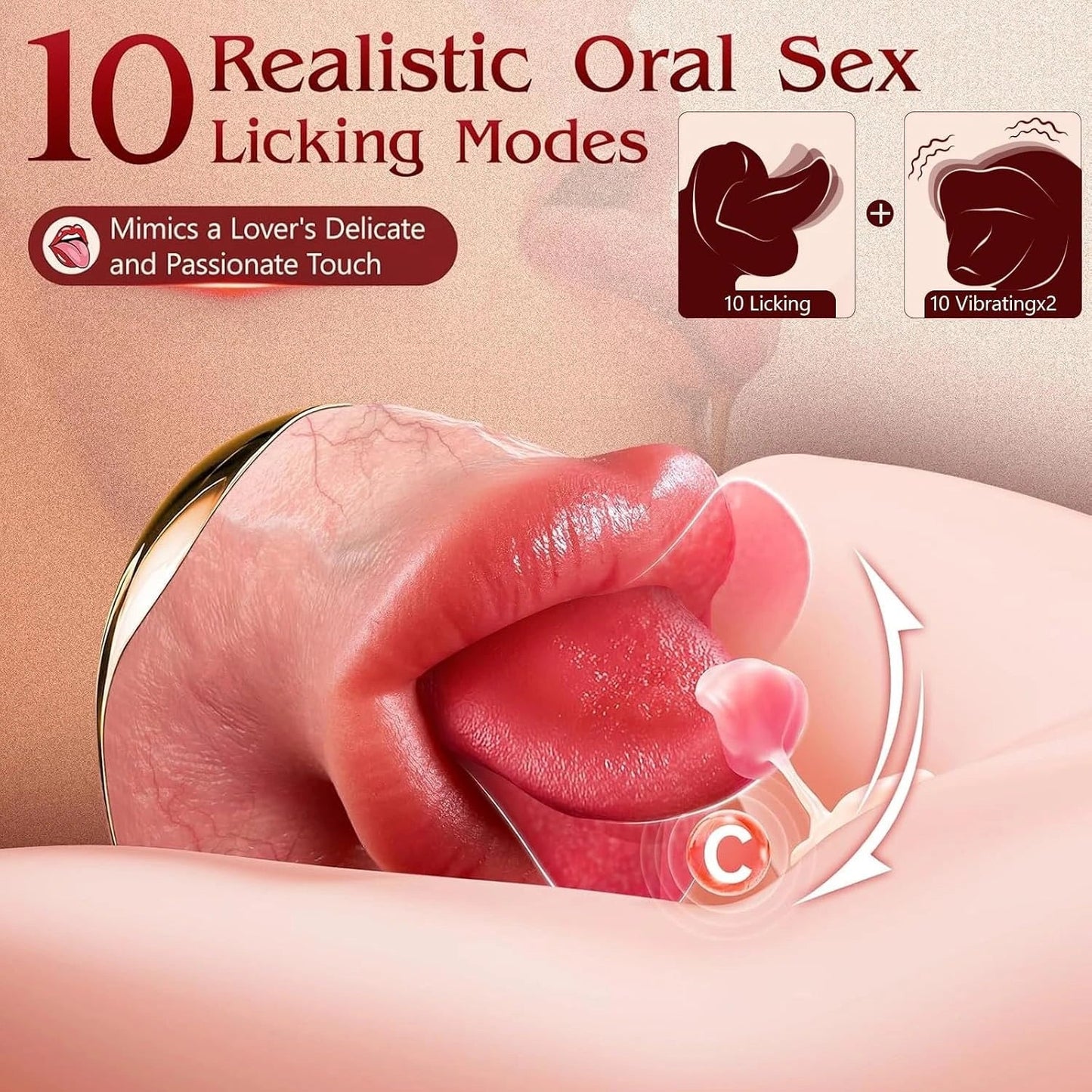 Hero - Tongue Licking Dildo — AI Sync Realistic Silicone Pleasure Toy for Women