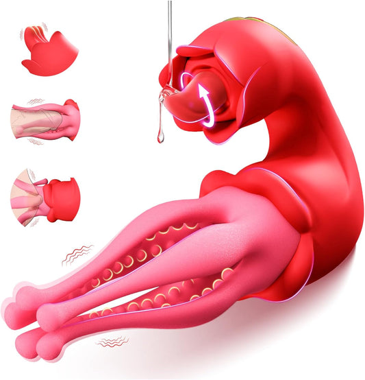 G Spot Vibrator 3 in 1 Thrusting Vibrator Nipple Clitoral Stimulator 7 Licking & Anal Vibrating Stimulator Dildo Pleasure Tool for Women Couples Games