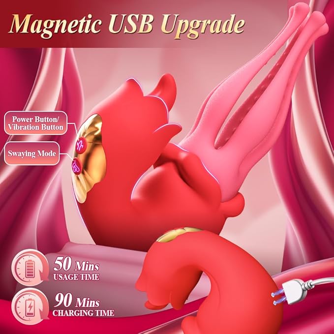 G Spot Vibrator 3 in 1 Thrusting Vibrator Nipple Clitoral Stimulator 7 Licking & Anal Vibrating Stimulator Dildo Pleasure Tool for Women Couples Games