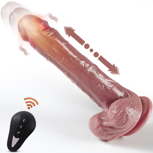 Harriet-Sex Toy Thrusting Dildo Vibrator，Suction Cup Dildo Penis with 3 Thrusting & 10 Vibrating Modes for G Spot Vagina Anal Sex Stimulation，Soft Silicone Dildos Adult Sex Toys for Women and Couple