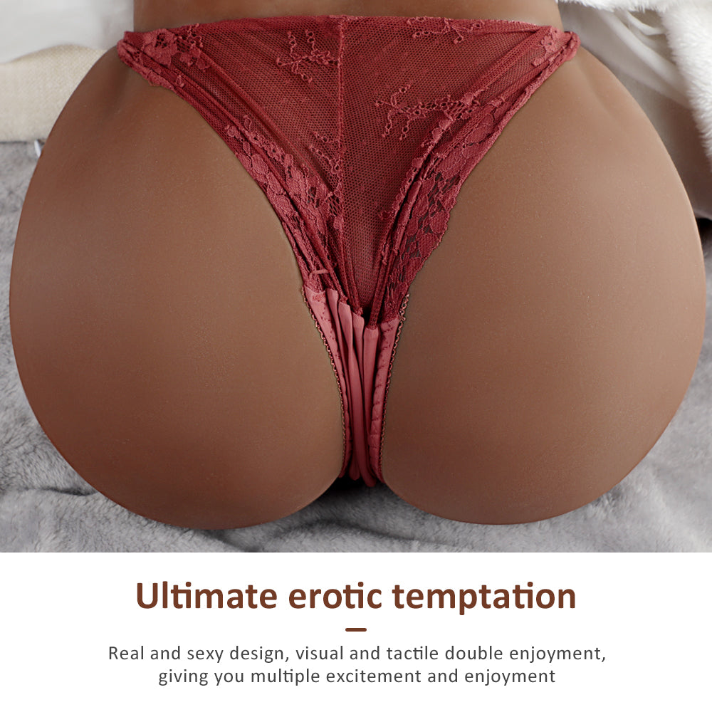 Huge - 10.8KG Sex Butt with Lifelike Vagina & Anus, 2 in 1 Doll Torso (Coffee & Flesh)