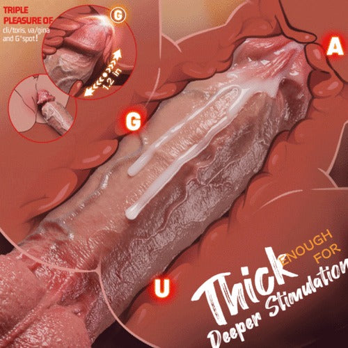 【70% OFF!】Kimi - 10.8‘’ x 2.32‘’ Thick Thrusting Dildo & True-to-Life Skin Texture