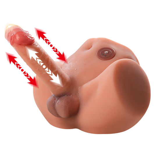 Male Sex Doll with Dildo, Squirtlove Female Masturbator Realistic 2in1 Adult Torso Sex Toy for Women Masturbation Male Masturbator with Tight Hole for Men Masturbation, Unisex Sex Toy with Penis Tight Anus for Gay Les Men Female Couple