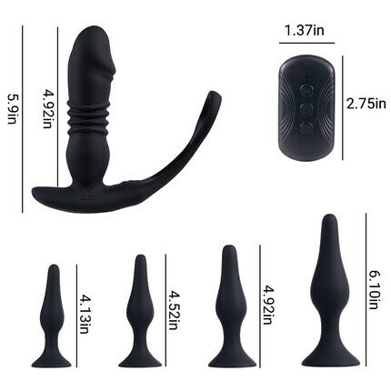 6 in 1 Thrusting Vibrating Prostate Massager Set
