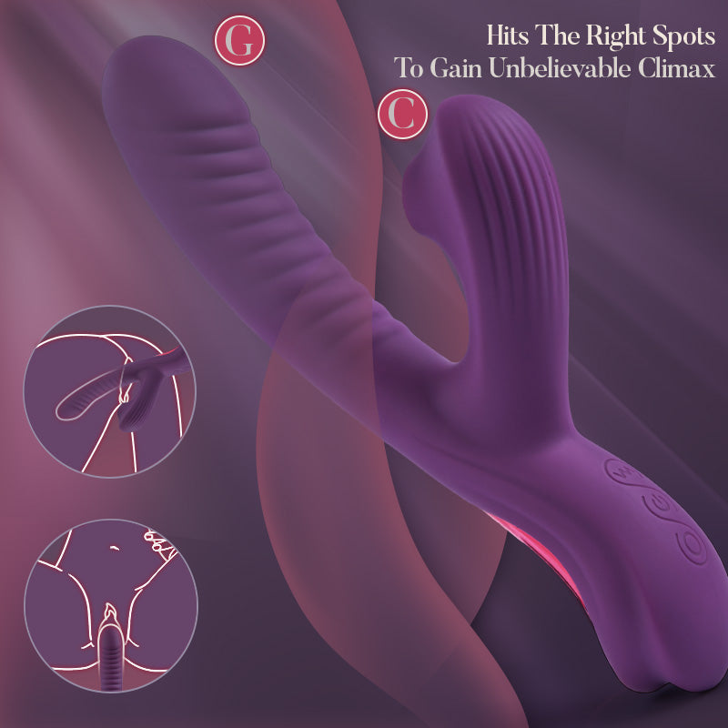 MiraMystique Vibration & Come-Hither Motion G-spot and Clitoral Suction Vibrators