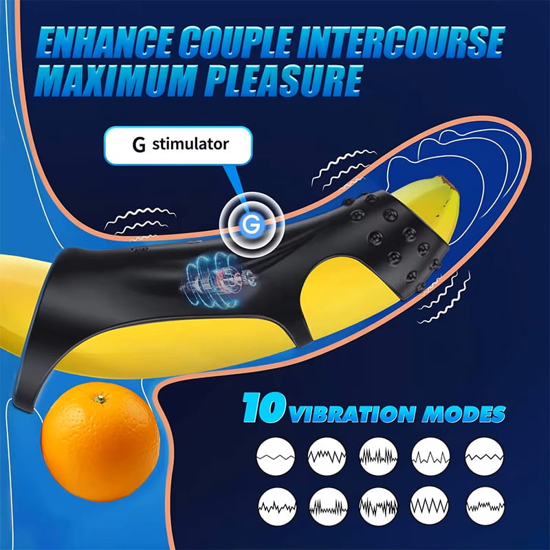 9 Vibrating Cock Ring with G-spot Stimulation and Remote Control