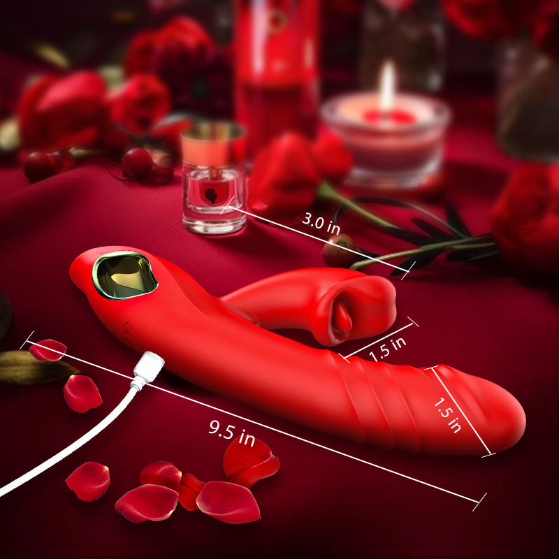 Chloe - 4 In 1 Thrusting & Licking Biting G-spot Vibrator Tongue Clitoral Stimulator