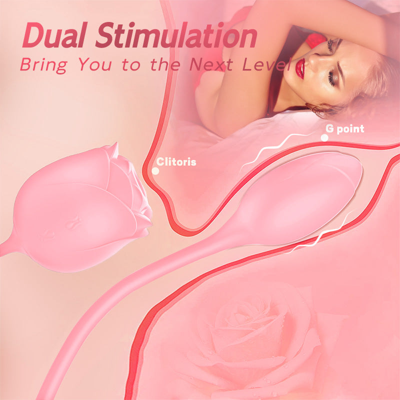 Rose Vibrator G-Spot Vibrating & Clit Nipple Sucking Or Tapping For Couple