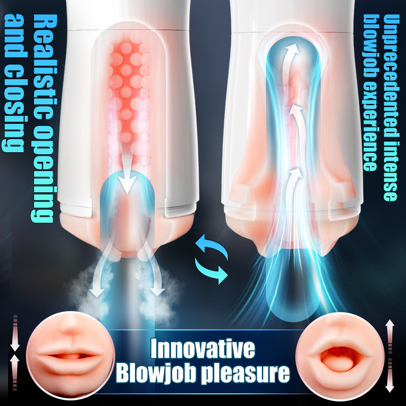7-Mode Vibrating Automatic Male Stroker with Realistic Lip Entrance & Textured Tunnel