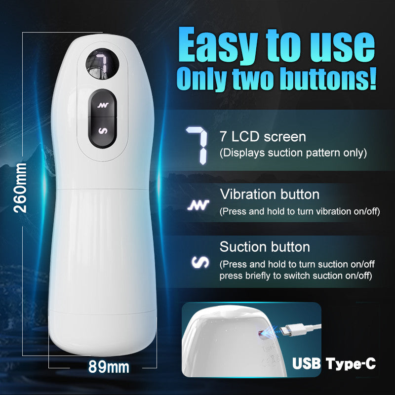 7-Mode Vibrating Automatic Male Stroker with Realistic Lip Entrance & Textured Tunnel