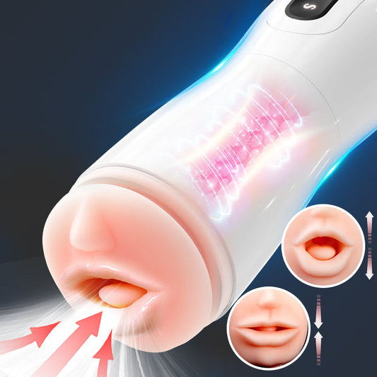 7-Mode Vibrating Automatic Male Stroker with Realistic Lip Entrance & Textured Tunnel